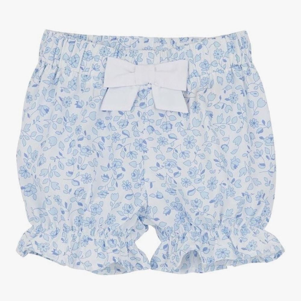 TBBC NWT Girls 4T Natalia Knickers Broadcloth Blue White Garden Florals Bow